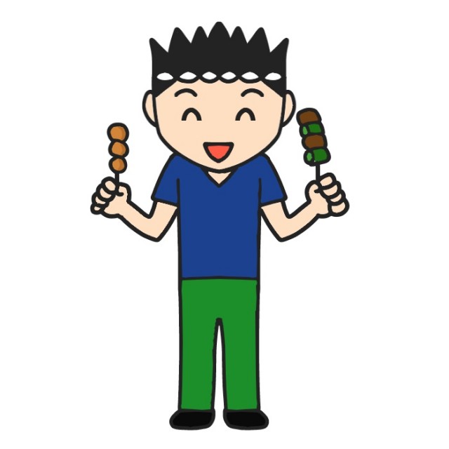 つくねや焼き鳥を持った焼き鳥屋のイラスト 無料イラスト素材 素材ラボ