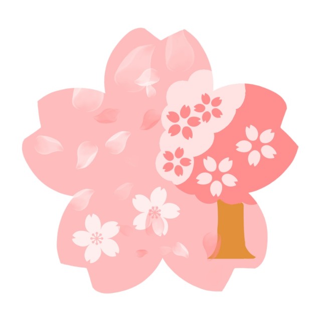 桜型のさくらの木のイラスト 無料イラスト素材 素材ラボ