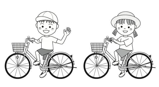 子供の夏 自転車で 無料イラスト素材 素材ラボ
