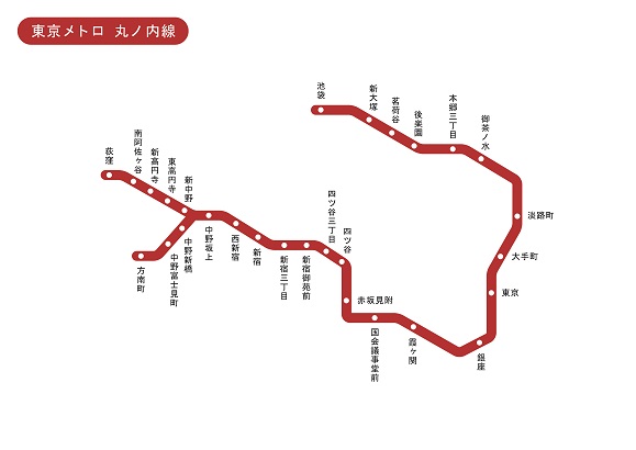 東京都 東京メトロ 丸ノ内線 路線図 無料イラスト素材 素材ラボ
