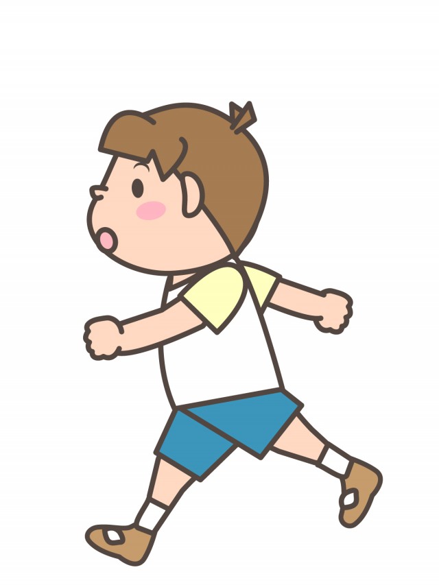 プリント用イラスト 走る男の子 無料イラスト素材 素材ラボ