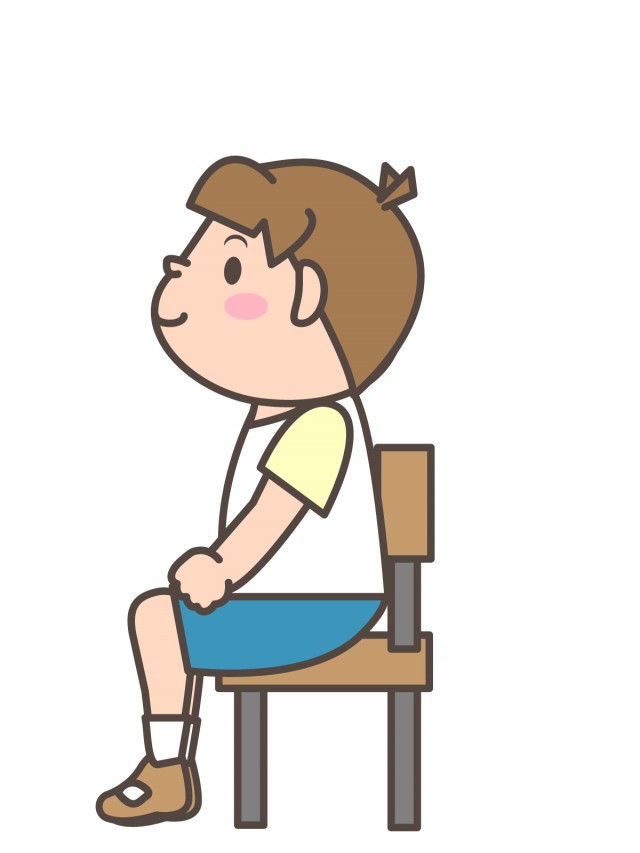 プリント用イラスト 椅子に座る男の子 無料イラスト素材 素材ラボ