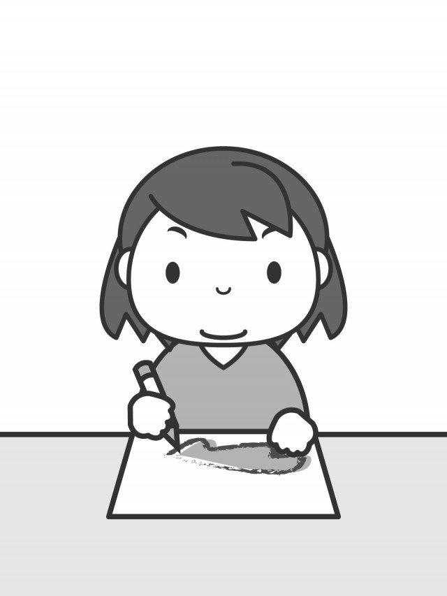 プリント用イラスト クレヨンでお絵描きする女の子 無料イラスト素材 素材ラボ プリント用イラスト クレヨンでお絵描きする女の子 無料イラスト素材 素材ラボ