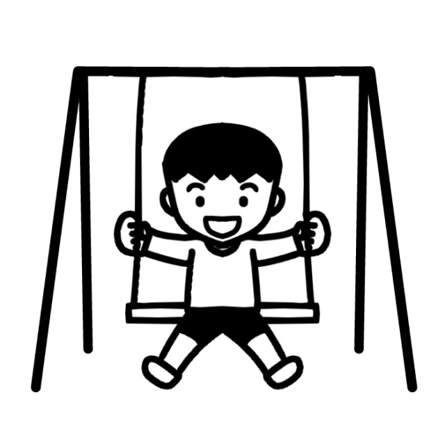 ブランコで遊ぶ男児のイラスト 無料イラスト素材 素材ラボ