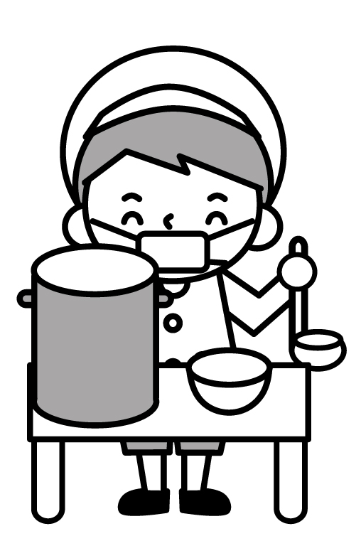 学校用プリント 給食当番 準備する男の子 無料イラスト素材 素材ラボ