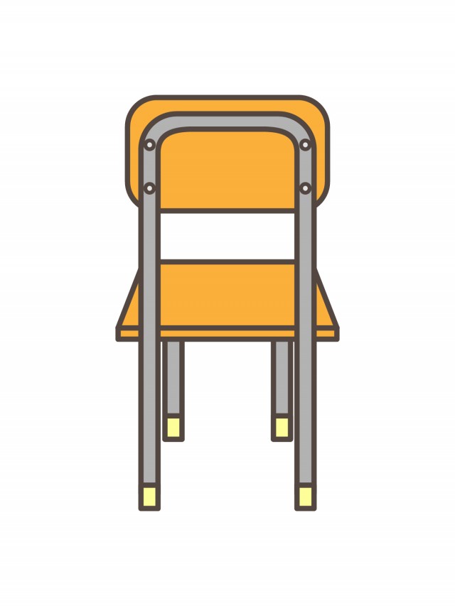 プリント用 カラー モノクロ 学校の椅子 後ろ 無料イラスト素材 素材ラボ
