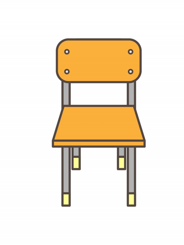 プリント用 カラー モノクロ 学校椅子 前 無料イラスト素材 素材ラボ