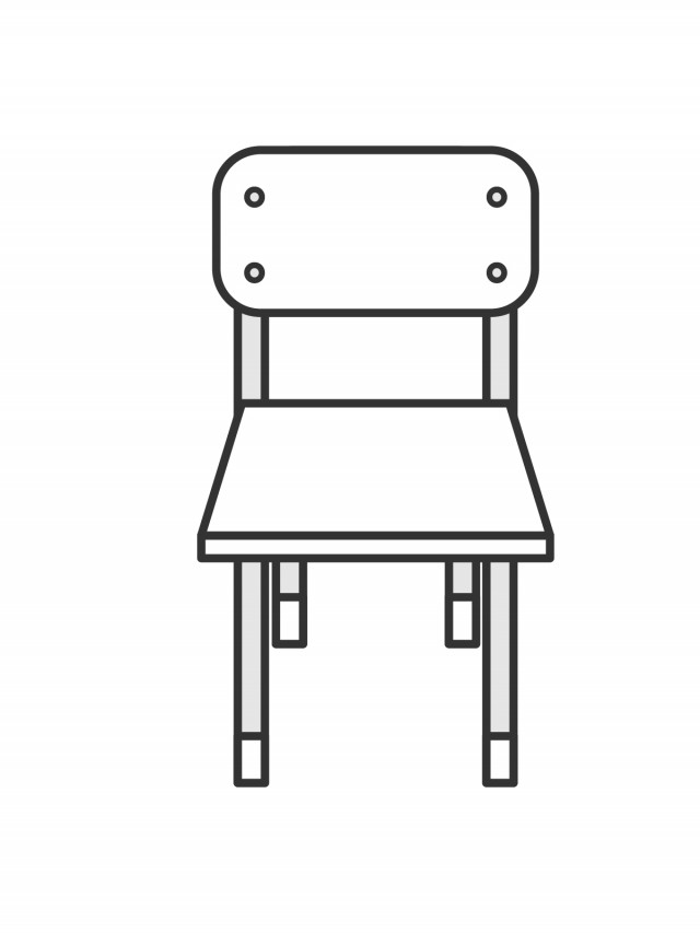 プリント用 カラー モノクロ 学校椅子 前 無料イラスト素材 素材ラボ