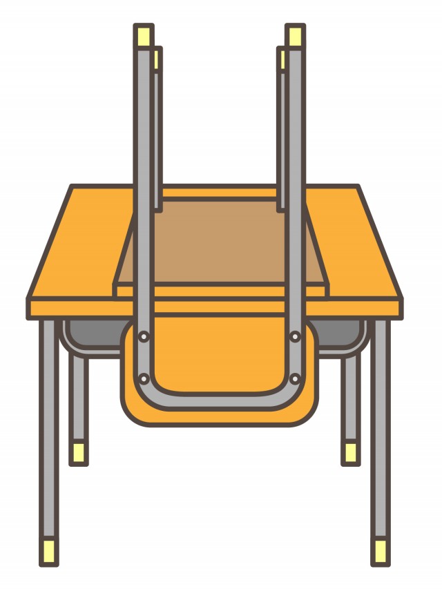 プリント用 カラー モノクロ 学校の机といす 移動使用 無料イラスト素材 素材ラボ