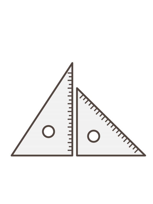 プリント カラー モノクロ 三角定規 無料イラスト素材 素材ラボ