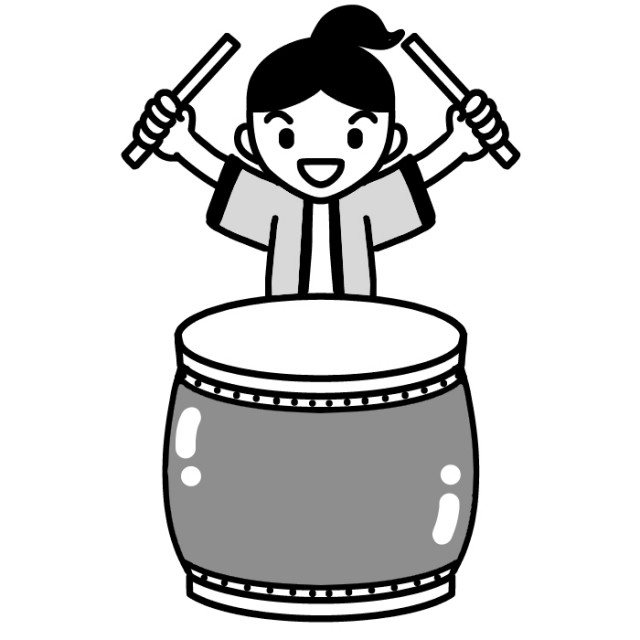 太鼓をたたく児童のイラスト 無料イラスト素材 素材ラボ