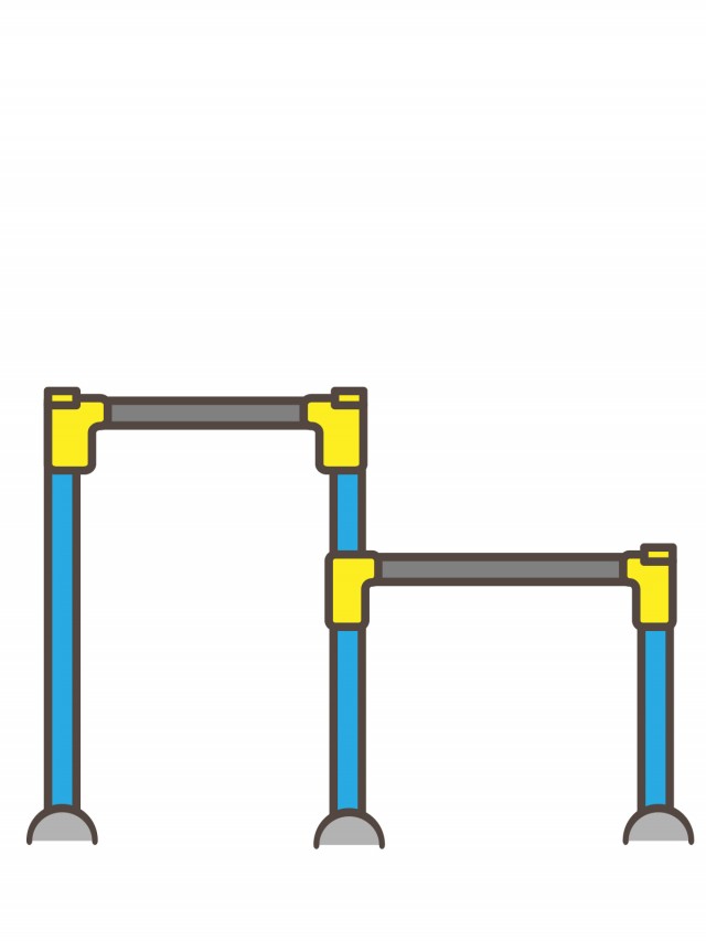 プリント カラー モノクロ 鉄棒 無料イラスト素材 素材ラボ