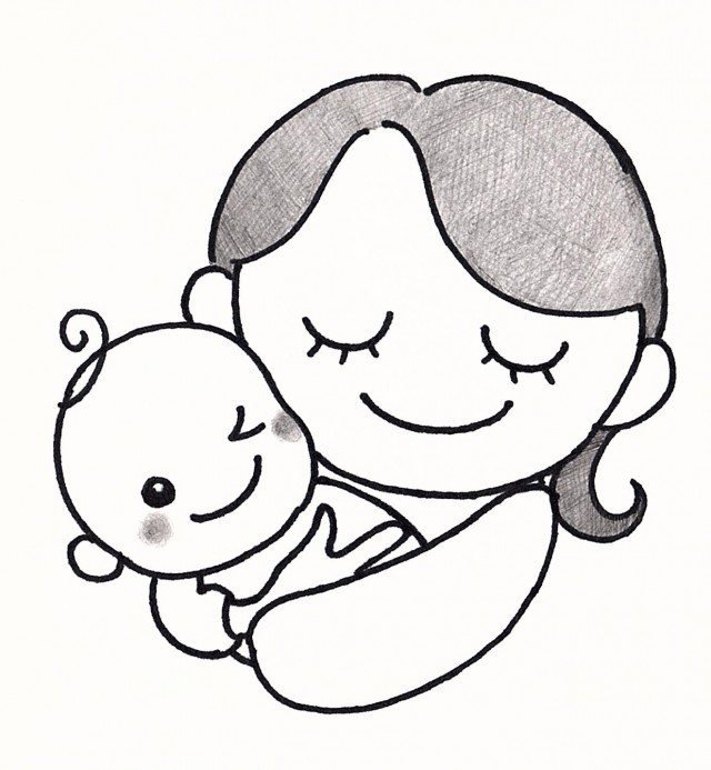 無料イラスト画像 無料印刷可能赤ちゃん イラスト 白黒