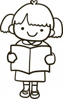 本を読んでる女の…