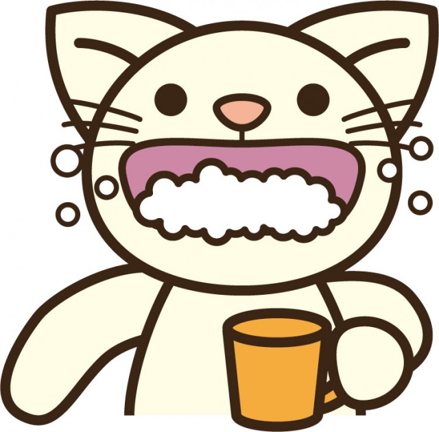 うがいねこちゃん 無料イラスト素材 素材ラボ