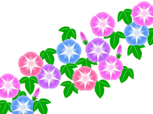 朝顔イラスト背景素材アサガオの花模様壁紙 無料イラスト素材 素材ラボ