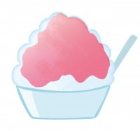苺のかき氷イラス…