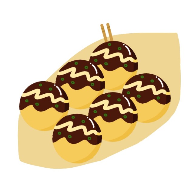 舟にのったたこ焼きのイラスト 無料イラスト素材 素材ラボ