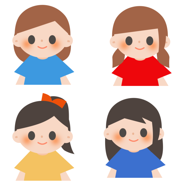 4人の女の子のイラスト 無料イラスト素材 素材ラボ