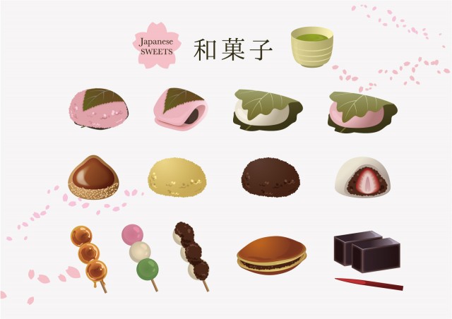 和菓子色々イラストセット 無料イラスト素材 素材ラボ