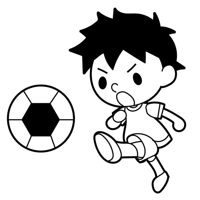 サッカーをする男の子のイラスト 無料イラスト素材 素材ラボ