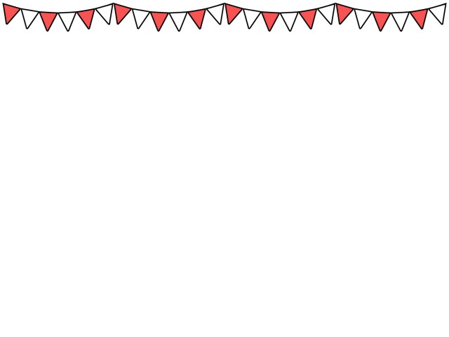 紅白ガーランドのフレーム三角旗飾り枠素材 無料イラスト素材 素材ラボ