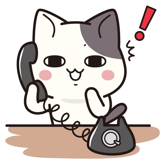 この電話 詐欺 ぶち猫 にゃんこ 無料イラスト素材 素材ラボ