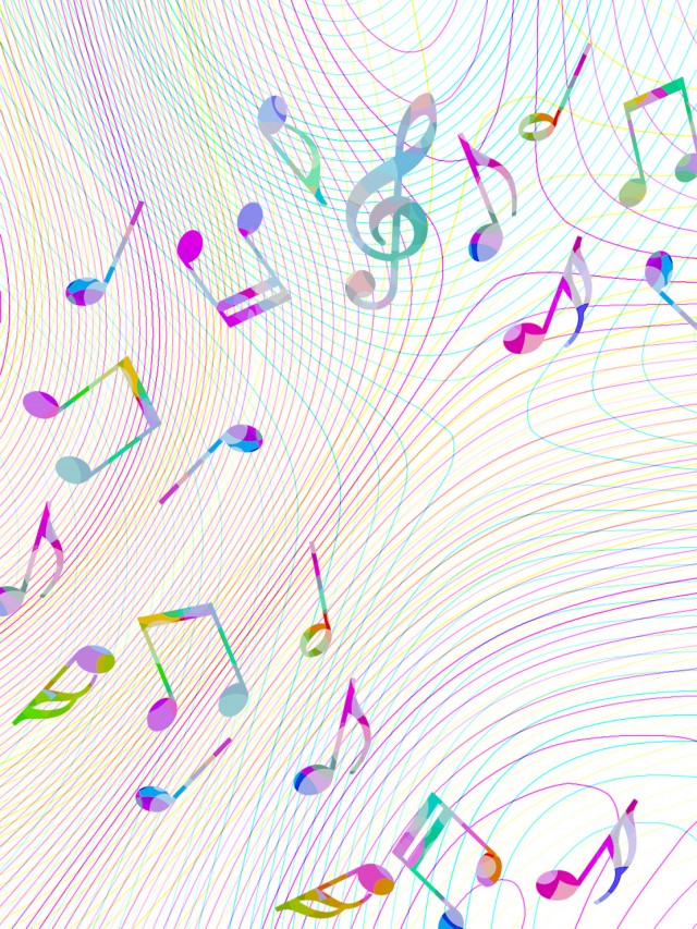 音符の壁紙カラフルな音楽背景イラスト素材 無料イラスト素材 素材ラボ