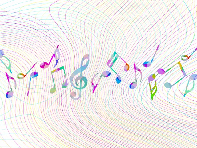 音符の壁紙カラフルな音楽背景イラスト素材 無料イラスト素材 素材ラボ