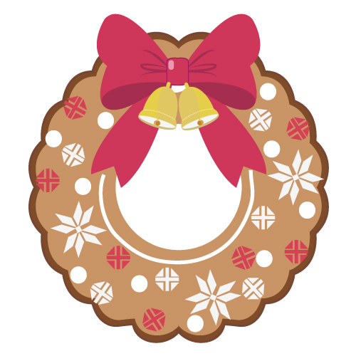 クリスマスリースのアイシングクッキー 無料イラスト素材 素材ラボ