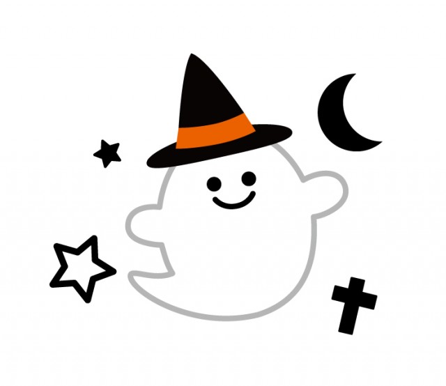 お化けと月と星 ハロウィン 無料イラスト素材 素材ラボ