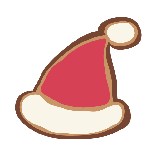 サンタ帽のアイシングクリスマスクッキー 無料イラスト素材 素材ラボ