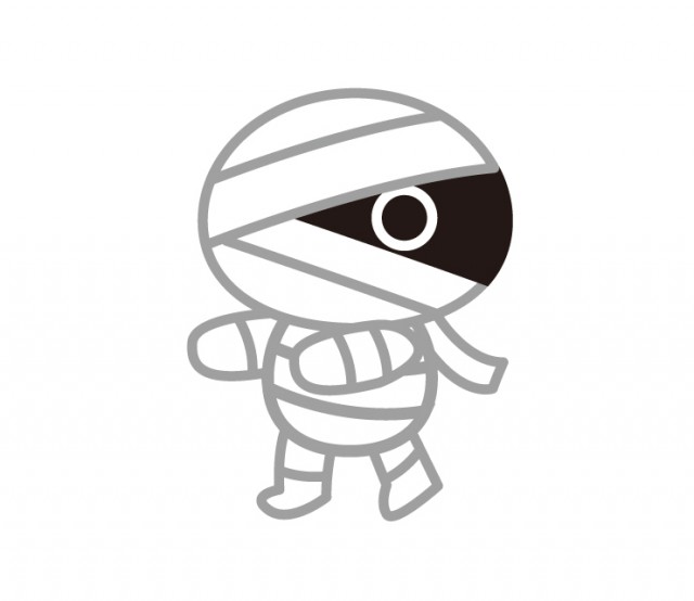 ミイラ男の仮装をした子供 ハロウィン 無料イラスト素材 素材ラボ