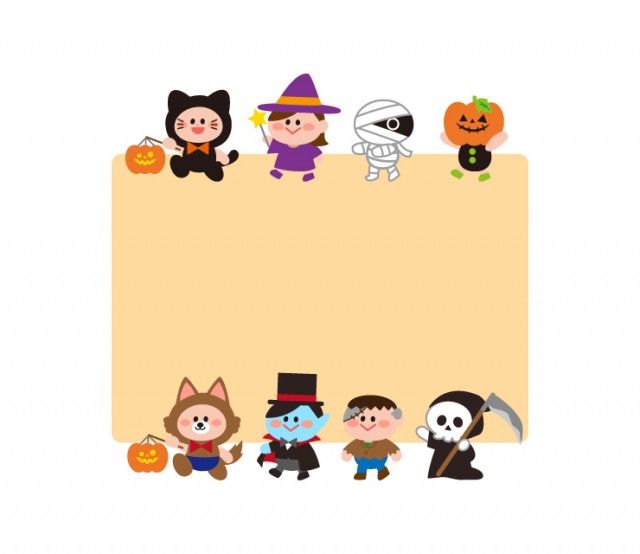 ハロウィンに仮装した子供達 人物 の2段フレーム 無料イラスト素材 素材ラボ ハロウィンに仮装した子供達 人物 の2段フレーム 無料イラスト素材 素材ラボ