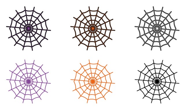 ハロウィンクモの巣セット 無料イラスト素材 素材ラボ