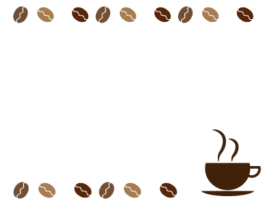 コーヒーカップとコーヒー豆のフレーム 無料イラスト素材 素材ラボ