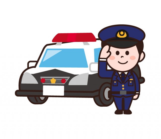 パトカーと警察官のイラスト 無料イラスト素材 素材ラボ