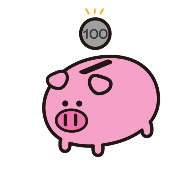 豚の貯金箱 100円玉 無料イラスト素材 素材ラボ