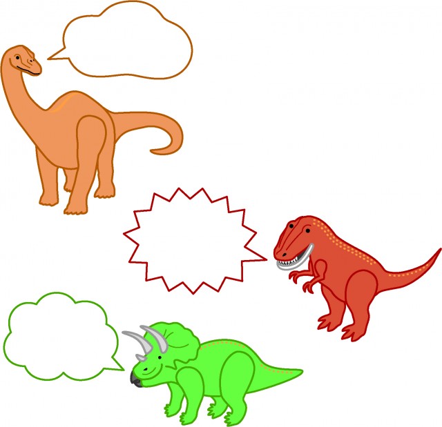 話をする恐竜たち 無料イラスト素材 素材ラボ