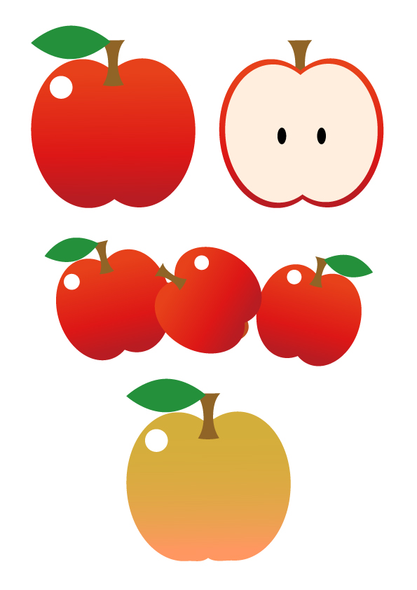 りんごと梨のイラストカット 無料イラスト素材 素材ラボ