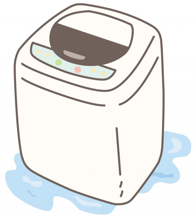 水漏れ洗濯機 無料イラスト素材 素材ラボ