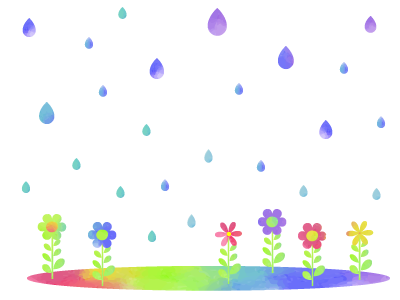 雨の降る花畑のイラスト 無料イラスト素材 素材ラボ