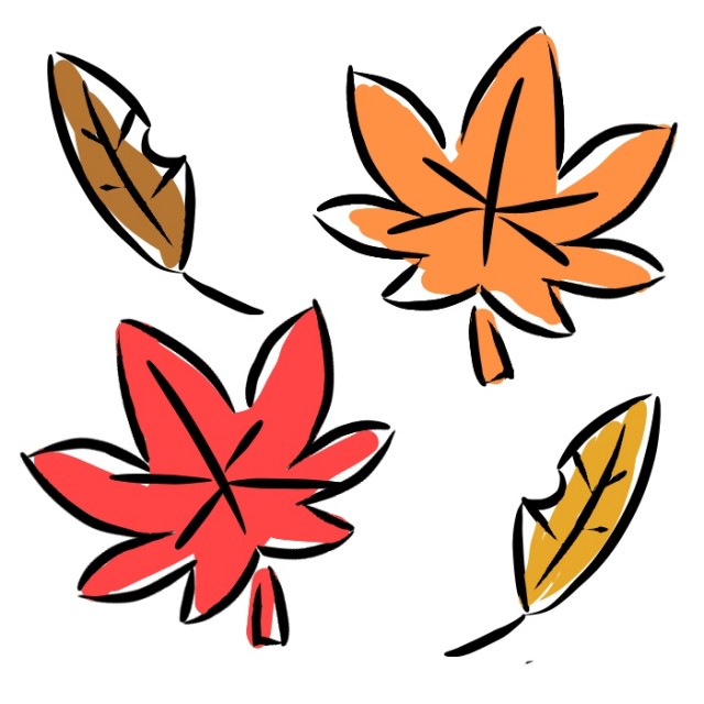 赤やオレンジ色の紅葉や枯れ葉のイラスト 無料イラスト素材 素材ラボ