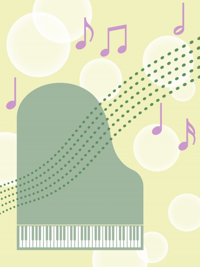 ピアノと音符の壁紙 音楽イラスト背景素材 無料イラスト素材 素材ラボ