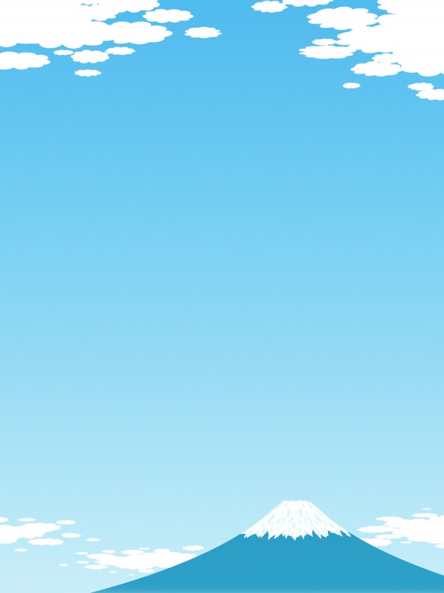 空と富士山の壁紙フレーム風景の背景素材イラスト 無料イラスト素材 素材ラボ