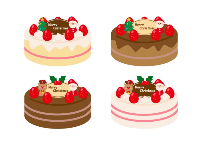 クリスマスケーキセット 無料イラスト素材 素材ラボ