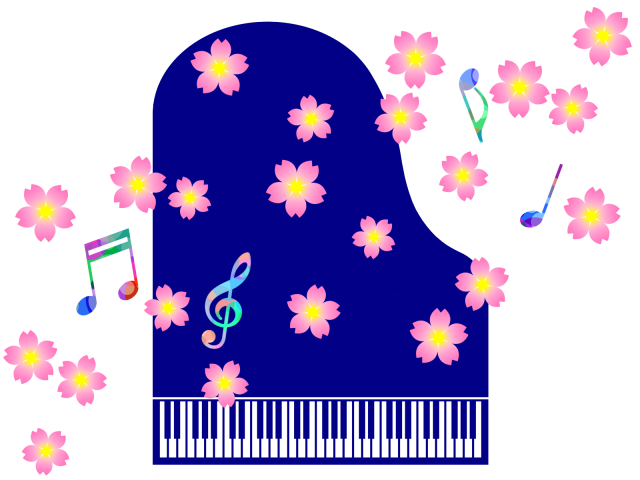 ピアノと桜と音符の壁紙 音楽イラスト背景素材 無料イラスト素材 素材ラボ ピアノと桜と音符の壁紙 音楽イラスト背景素材 無料イラスト素材 素材ラボ