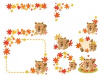 リスと紅葉の秋フレームセット 無料イラスト素材 素材ラボ リスと紅葉の秋フレームセット 無料イラスト素材 素材ラボ