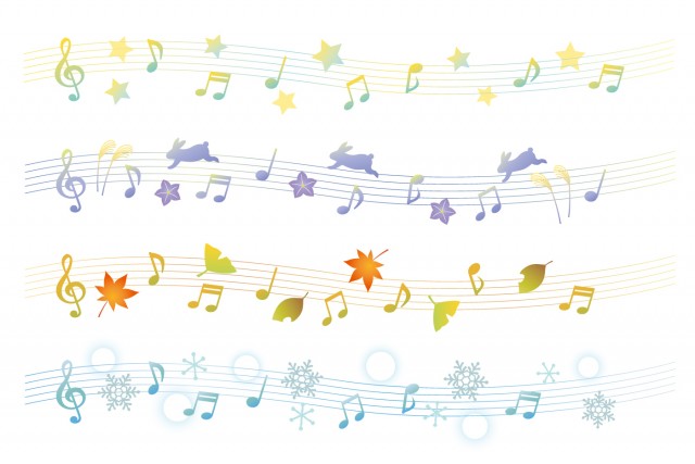 季節の音楽ラインセット2 無料イラスト素材 素材ラボ