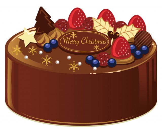 チョコレートのクリスマスケーキのイラスト 無料イラスト素材 素材ラボ